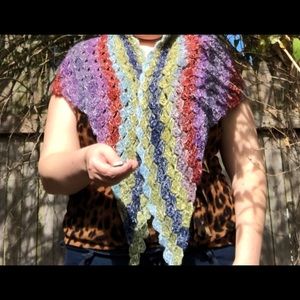 Over the shoulder jewel tone caplet shrug